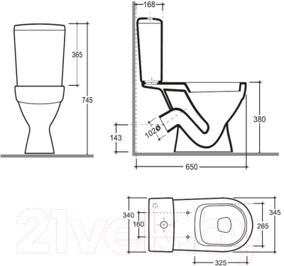 Унитаз напольный Керамин Толедо Инкоэр