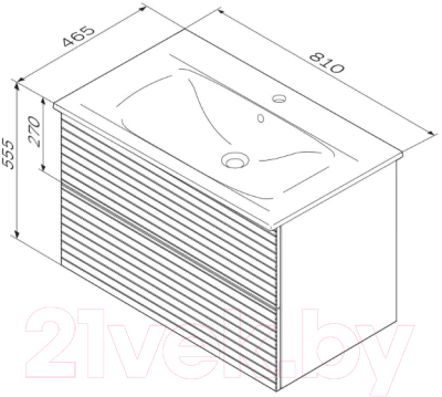 Тумба под умывальник AM.PM Struktura M9SFHX0802WMHS (белый матовый)