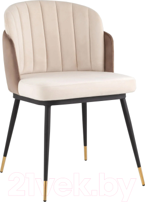 Стул Stool Group Пенелопа (велюр бежевый/коричневый) - фото