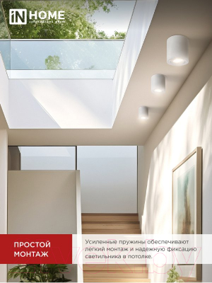 Точечный светильник INhome НПБ Цилиндр-GU10-RT-WH / 4690612046600