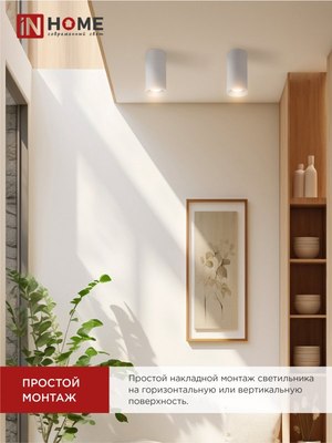Точечный светильник INhome НПБ Цилиндр-GU10-WH / 4690612046440