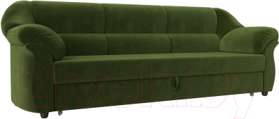 Диван Лига Диванов Карнелла / 105878 (микровельвет зеленый) - фото