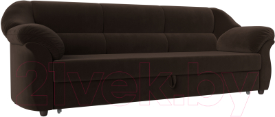 Диван Лига Диванов Карнелла / 105880 (микровельвет коричневый) - фото