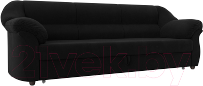 Диван Лига Диванов Карнелла / 105883 (микровельвет черный) - фото