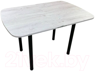 Обеденный стол Анмикс Раскладной ИП 01-440000 (ЛДСП, дуб монтерей/черные опоры)