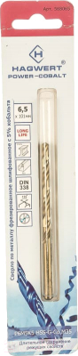 Набор сверл Hagwert Power-Cobalt 6.5х101мм Р6М5К5 / 568065.21.2 - фото