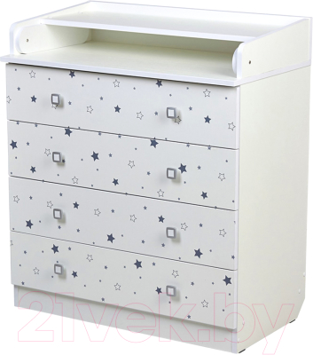 Комод пеленальный Фея Звездное сияние 1580 / 0001041.9.18 (белый) - фото