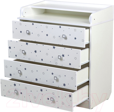 Комод пеленальный Фея Звездное сияние 1580 / 0001041.9.18 (белый)