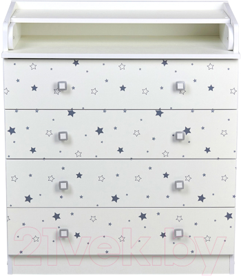 Комод пеленальный Фея Звездное сияние 1580 / 0001041.9.18 (белый)