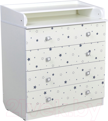 Комод пеленальный Фея Звездное сияние 1580 / 0001041.9.18 (белый)