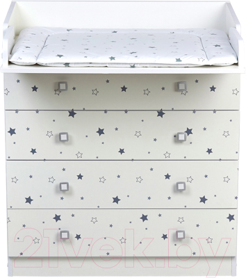Комод пеленальный Фея Звездное сияние 1580 / 0001041.9.18 (белый)