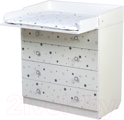 Комод пеленальный Фея Звездное сияние 1580 / 0001041.9.18 (белый)