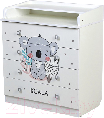 Комод пеленальный Фея Коала 1580 / 0001041.9.17 (белый) - фото