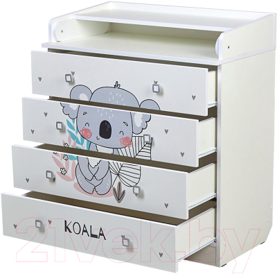 Комод пеленальный Фея Коала 1580 / 0001041.9.17 (белый)