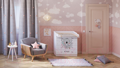 Комод пеленальный Фея Коала 1580 / 0001041.9.17 (белый)