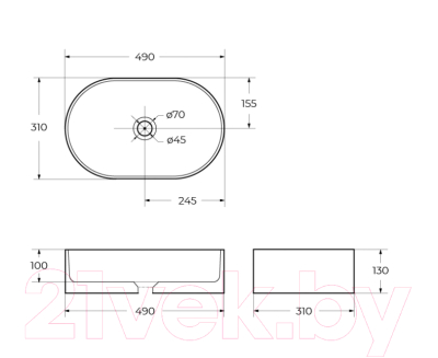 Умывальник BelBagno BB1497