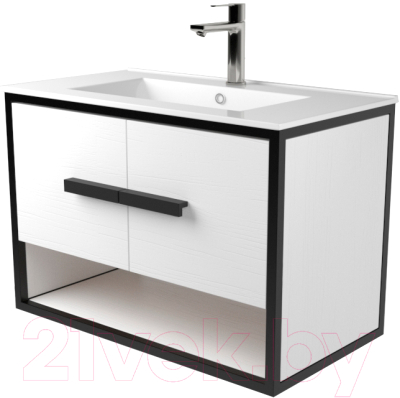 Тумба под умывальник Дабер 009 WeltWasser Deilbach 7517-70 / Т9.7W.2.5 (черный/белый) - фото