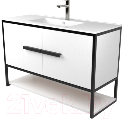 Тумба под умывальник Дабер 008 WeltWasser Deilbach 7517-100 / Т8.10W.2.5 (черный/белый) - фото