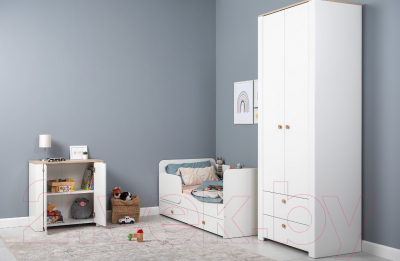 Шкаф Mobi Джастин 13.339 (белый PE шагрень/дуб белый Exclusive OW D4430)