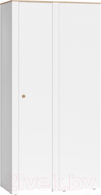 Шкаф Mobi Джастин 13.229 угловой (белый PE шагрень/дуб белый Exclusive OW D4430) - фото