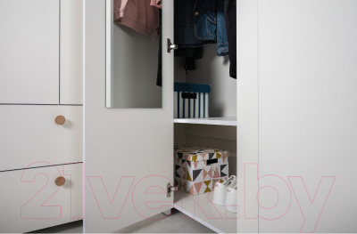 Шкаф Mobi Джастин 13.229 угловой (белый PE шагрень/дуб белый Exclusive OW D4430)