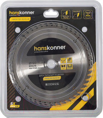 Пильный диск Hanskonner H9022-190-20/16-48