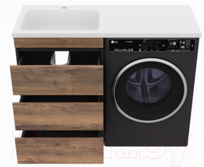 Тумба под умывальник Misty Коломбо 60 / П-Кол06060-0113Я (напольная, черный/темное дерево)