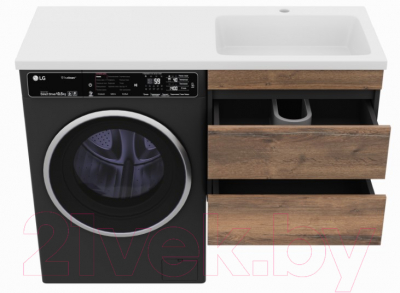 Тумба под умывальник Misty Коломбо 60 / П-Кол06060-011П2Я (подвесная, черный/темное дерево)