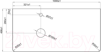Столешница для ванной Misty Роял 100 / VS03-100 (черный)