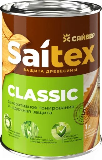 Защитно-декоративный состав Saitex Classic Белый - фото