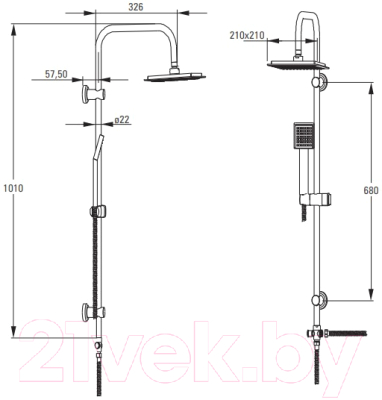 Душевая система Deante Neo Joko Square NBJ 051K