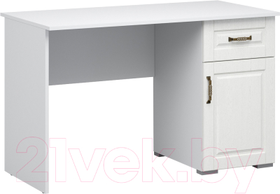 Письменный стол Империал Лацио 120 1д 1ящ (белое дерево/ручка бронза) - фото