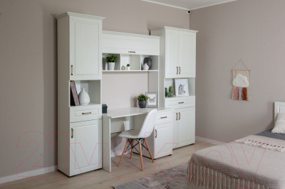 Письменный стол Империал Лацио 120 1д 1ящ (белое дерево/ручка бронза)