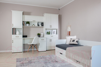 Письменный стол Империал Лацио 120 1д 1ящ (белое дерево/ручка бронза)