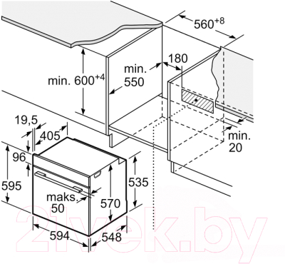 Электрический духовой шкаф Bosch HBA554EB0