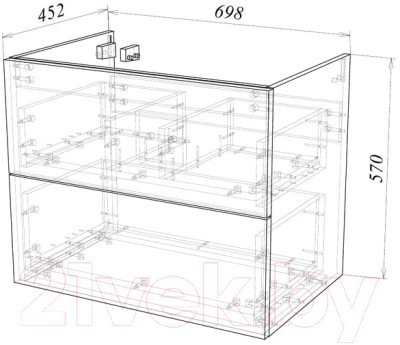 Тумба под умывальник Garda Grado 58н 70 / 26.58н.700