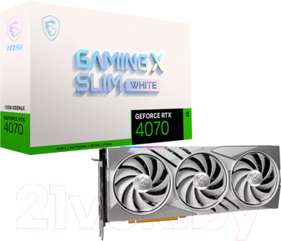 Видеокарта MSI GeForce RTX 4070 Gaming X Slim White 12G