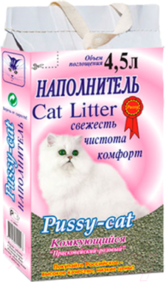 Наполнитель для туалета Pussy-cat Комкующийся Прасковейский розовый - фото