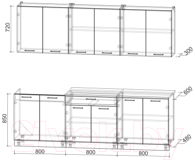 Готовая кухня Интерлиния Мила Лайт 2.4