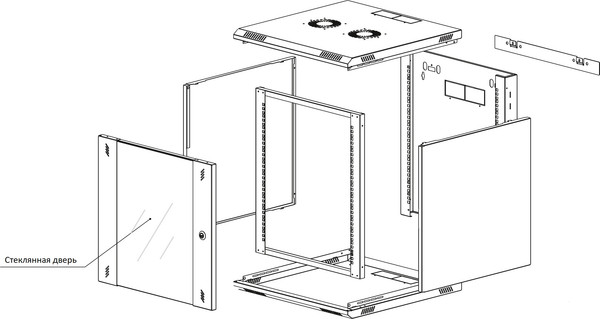 Шкаф телекоммуникационный Lande LN-PRB-06U6045-BL-F