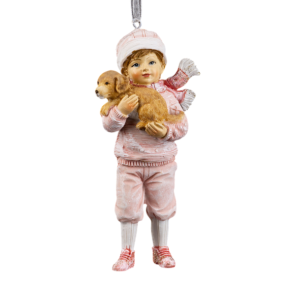 Елочная игрушка Erich Krause Decor. Мальчик с собачкой зефирный / 58987 - фото