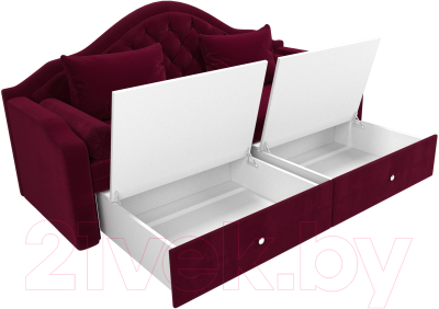 Диван Лига Диванов Сойер / 109449 (микровельвет бордовый)