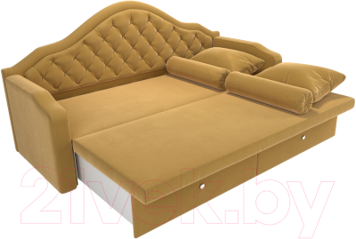 Диван Лига Диванов Сойер / 109450 (микровельвет желтый)
