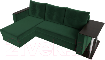 Диван угловой Лига Диванов Атланта Лайт левый / 112495L (велюр зеленый)