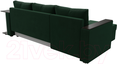 Диван угловой Лига Диванов Атланта Лайт левый / 112495L (велюр зеленый)