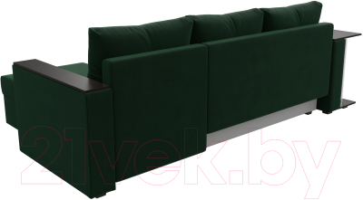 Диван угловой Лига Диванов Атланта Лайт правый / 112495 (велюр зеленый)