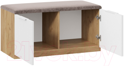 Тумба для обуви ТриЯ Хилтон Исп.2.2 (дуб крафт золотой/белый матовый)