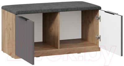 Тумба для обуви ТриЯ Хилтон Исп.2.2 (дуб крафт золотой/графит матовый)