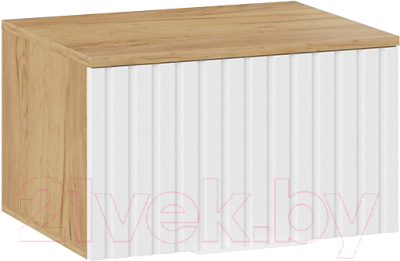 Шкаф навесной ТриЯ Хилтон Исп.2.1 (дуб крафт золотой/белый матовый) - фото