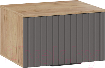 Шкаф навесной ТриЯ Хилтон Исп.2.1 (дуб крафт золотой/графит матовый) - фото